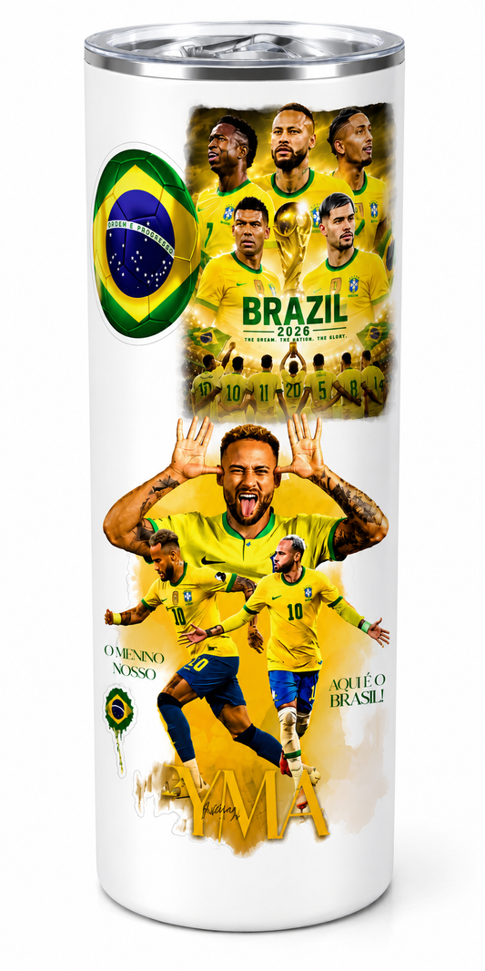 Brazil 2026 World Cup Skinny Tumbler — "The Dream. The Nation. The Glory