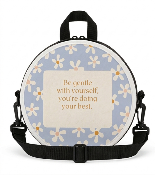 Be Gentle with Yourself" Round Mini Backpack